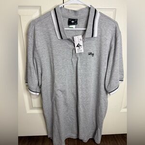 LRG Polo Shirt Men’s Large Gray Lifted Research Group Cotton Blend Streetwear